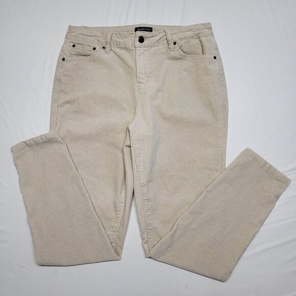 Needle & Cloth Womens Corduroy Pants Size 12 Skinny Ankle Stretch Cream - Picture 1 of 15